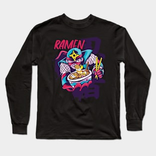 Ramen Ninja Warrior Japanese Art Long Sleeve T-Shirt